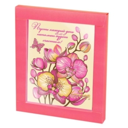 Шоколадная открытка "Орхидея"