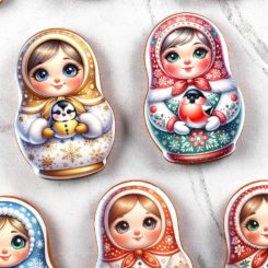 Новогодние матрешки (12,5*8 см) Новогодние матрешки (12,5*8 см)