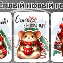 Новогодние открытки "Теплый новый год" (10,5*15 см) Новогодние открытки "Теплый новый год" (10,5*15 см)